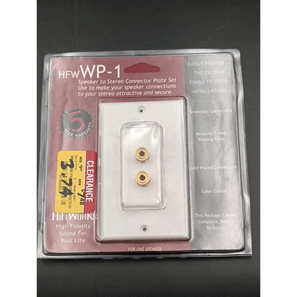 HiFiWorks Other - HiFiWorks HFW WP-1 Speaker to Stereo Connector Plate Good Plated For 1 Speaker